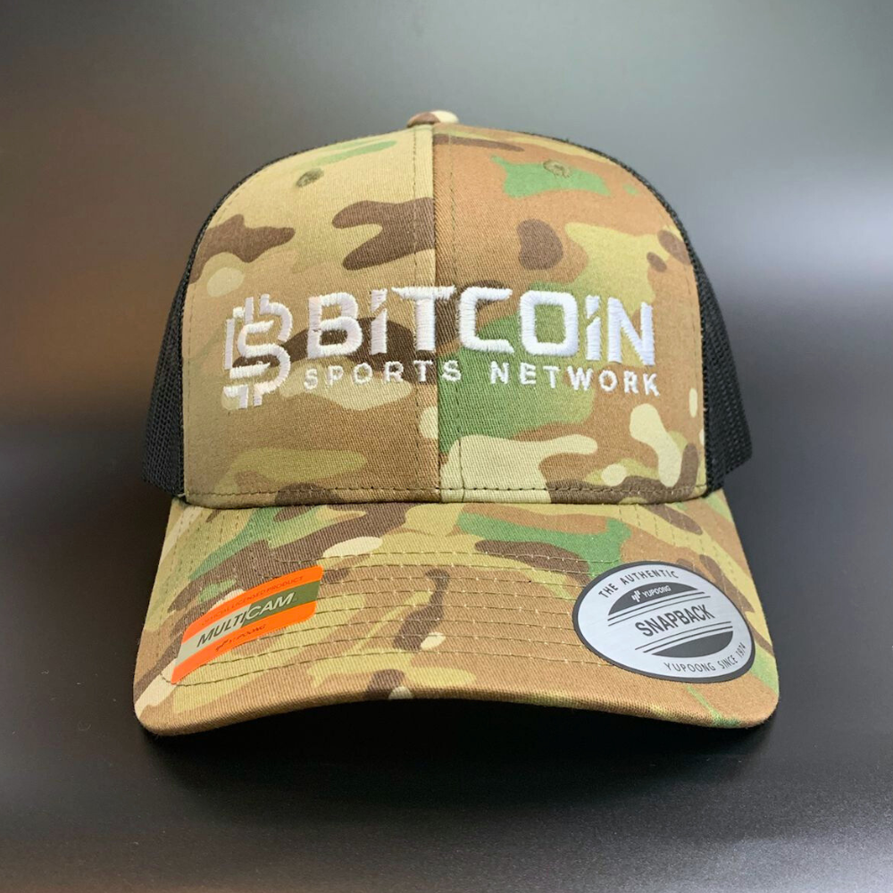 Bitcoin Sports Network Army Green Camo Hat