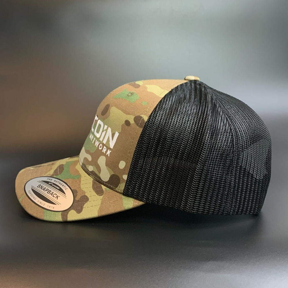 Bitcoin Sports Network Army Green Camo Hat