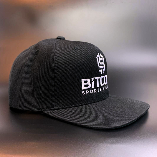 Classic Black Bitcoin Sports Network Hat – White Embroidery