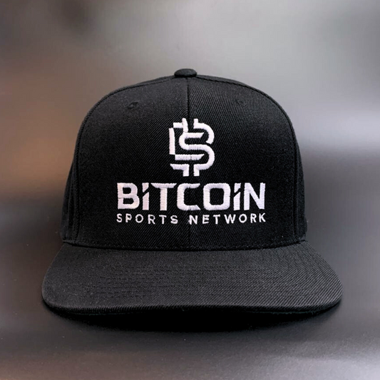 Classic Black Bitcoin Sports Network Hat – White Embroidery