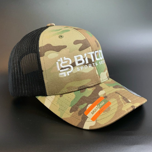 Bitcoin Sports Network Army Green Camo Hat